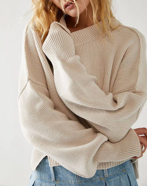 Simple Crewneck Loose Pullove Knit Sweater