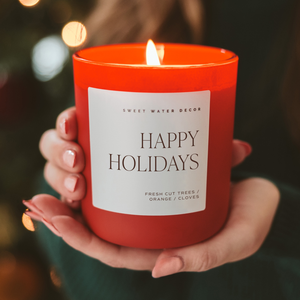 *NEW* Happy Holidays 15 oz Soy Candle, Matte Jar- Home Decor