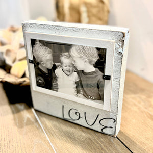 White LOVE Block Sign Frame with 4 x 6 Photo