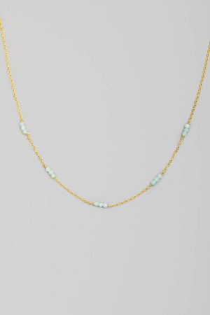 Dainty Chain Bead Charm Necklace