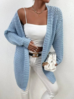 Casual Knitted Dropped-Sleeve Cardigan