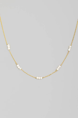 Dainty Chain Bead Charm Necklace