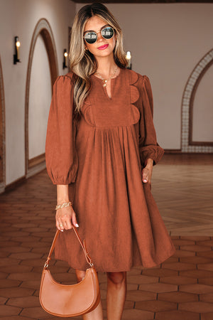 Cinnamon Scallop Dress