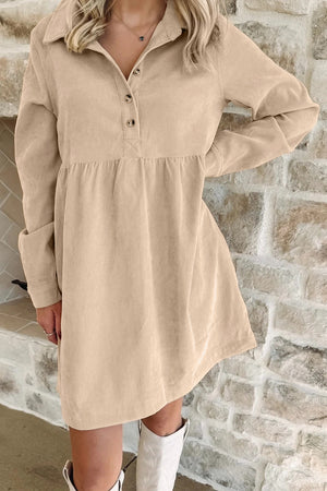Corduroy Cream Dress