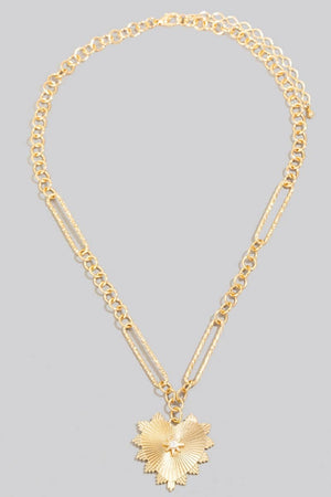 Intricate Bursting Heart Pendant Necklace