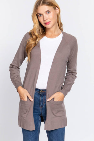 Raglan Slv Open Sweater Cardigan