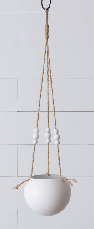Planter - Hanging With Beads, Lg (PC)