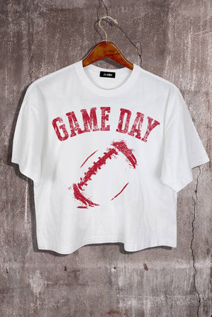 Game Day Football Graphic Crop Tee.